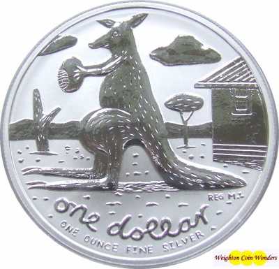 2008 1oz Silver KANGAROO - Famous Artist Series